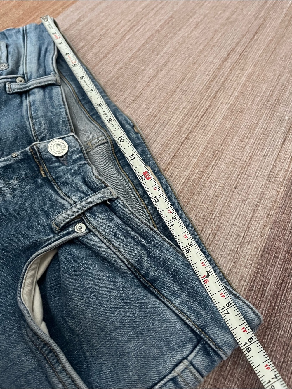 AllSaints Cigarette Slim light wash blue Jeans men’s 36” Button fly - Picture 6 of 12